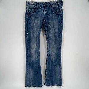 Cowgirl Tuff Co Tuff Star Embroidered Denim Jeans 28x33 Rodeo Western Celestial